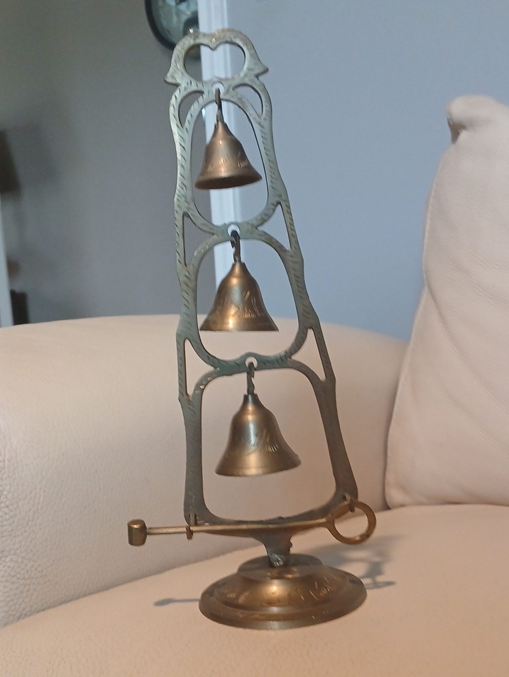 Brass Hanging Bell Trio Decorative Accent - Gold